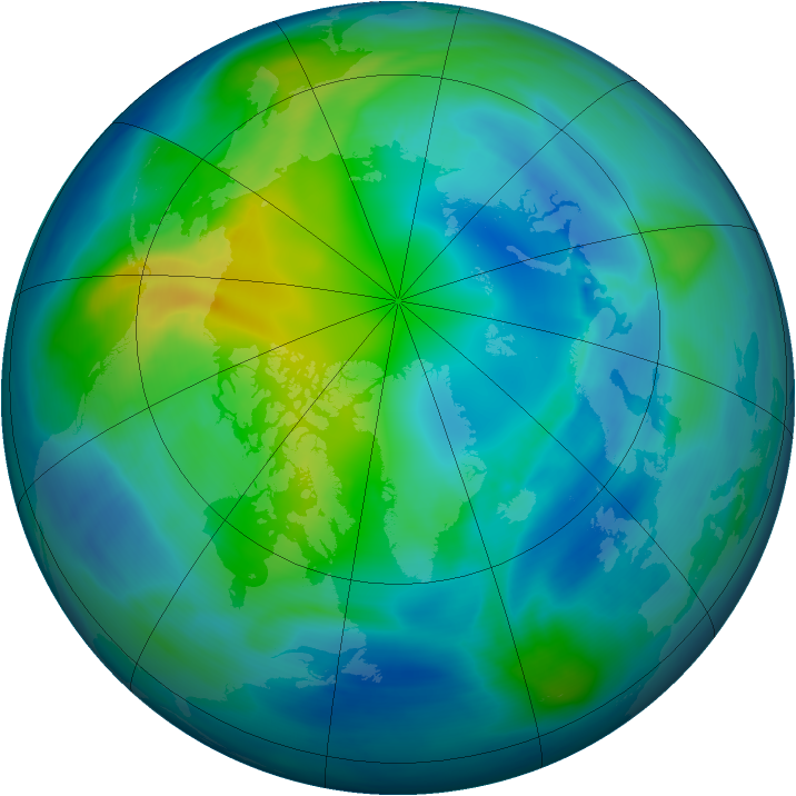 Arctic ozone map for 26 October 2005